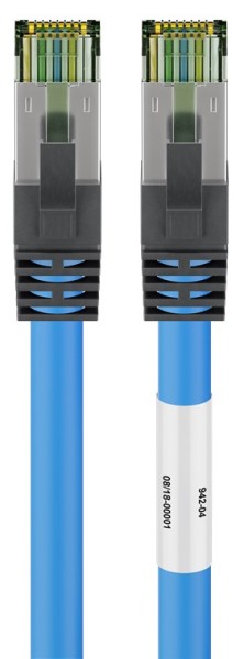 goobay CAT 8.1 Patchkabel S/FTP PiMF mit halogenfreiem Kabelmantel AWG 24 blau 5 m
