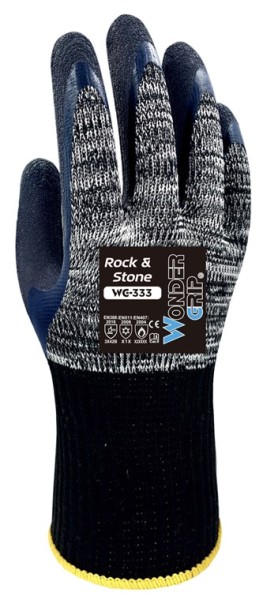 Wonder Grip WG-333 Arbeitshandschuhe Rock & Stone grau S/7 (Bulk)
