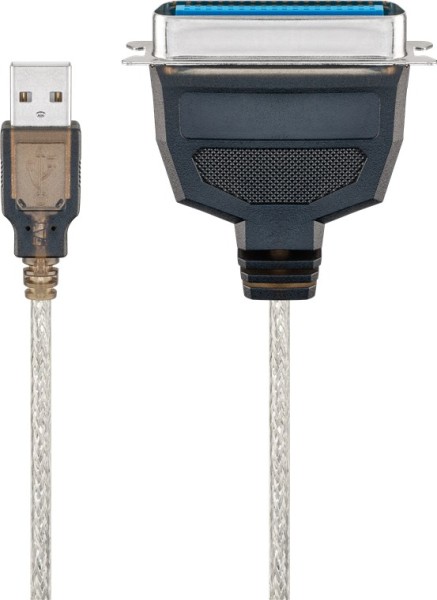 goobay Druckerkabel 36pol Centronics Stecker Parallel auf USB transparent 1,5 m