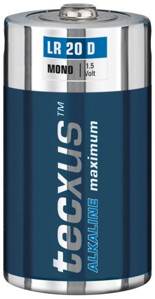tecxus Alkaline maximum AlkaliMangan Batterie LR20/D Mono1,5 V (2er Blister)