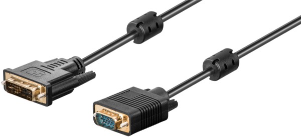 goobay DVI I/VGA Full HD Kabel vergoldet schwarz 10 m