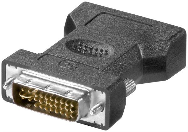 goobay Analoger DVI I/VGA Adapter vergoldet schwarz (Bulk)