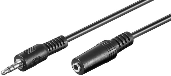 goobay Kopfhörer und AudioVerlängerungskabel AUX 3,5 mm schwarz 10 m