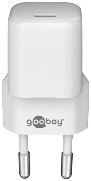 goobay Schnellladegerät für Geräte mit USB-C PD Power Delivery nano 20 W weiß (1er Softpack)