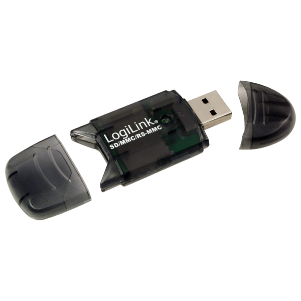 LogiLink USB 2.0 Kartenleser SD/MMC/RS schwarz (1er Faltschachtel)
