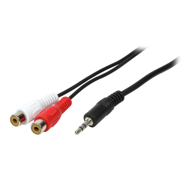 LogiLink Audio Kabel 3,5 mm 3 Pin/M zu 2 x Cinch/F schwarz 1,5 m