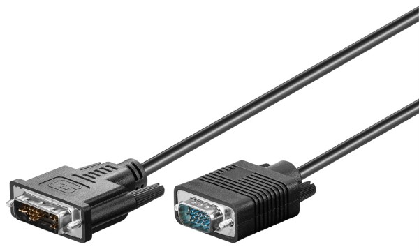 goobay DVI I/VGA Full HD Kabel vernickelt schwarz 1 m