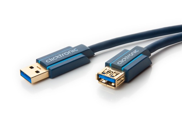 clicktronic USB-A-Verlängerungskabel 5 Gbit/s 3,0 m (1er Faltschachtel)