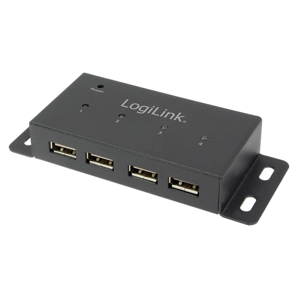 LogiLink USB 2.0 Hub 4 Port Metall (1er Faltschachtel)