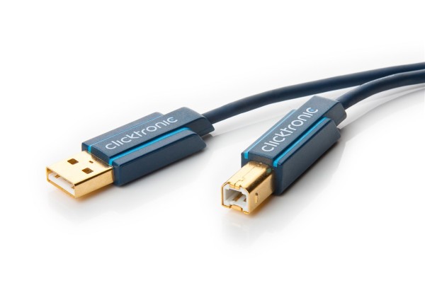 clicktronic USB-A-auf-USB-B 2.0 Adapterkabel 480 Mbit/s 1,8 m (1er Faltschachtel)