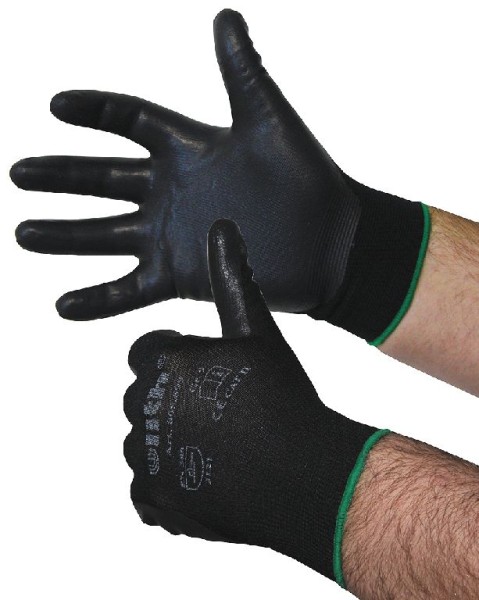 ChiliTec Nylon Feinstrick Handschuhe mit Nitril Schaum Cat II schwarz 9 (Bulk)