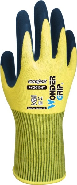 Wonder Grip WG-310HY Arbeitshandschuhe Comfort gelb M/8 (2er Blister)
