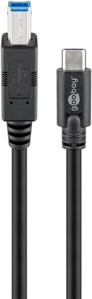 goobay USB 3.0 Kabel USB C auf B schwarz 1 m