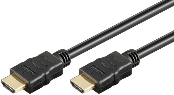 goobay High Speed HDMI Kabel mit Ethernet vergoldet schwarz 7,5 m (Bulk)