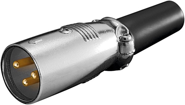 goobay Mikrofonstecker XLR 3 Pin mit vergoldeten Kontakten/geschraubter Zugentlastung