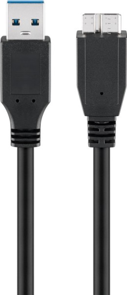 goobay USB 3.0 SuperSpeed Kabel A Stecker auf Micro B Stecker schwarz 3 m