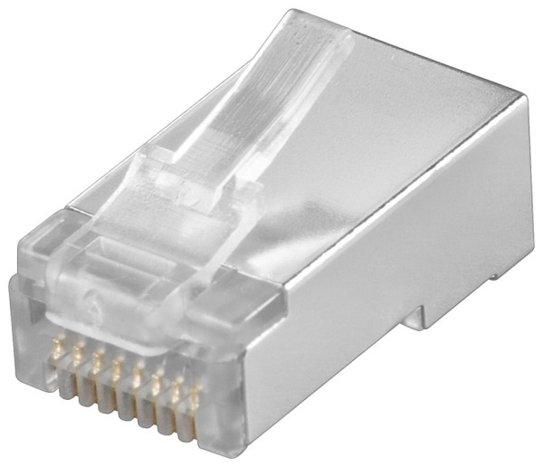 goobay RJ45 Stecker CAT 5e STP geschirmt für Rundkabel (Bulk)