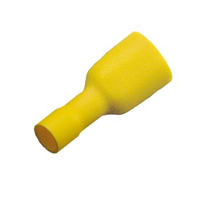 Flachstecker 6,3 x 0,8mm gelb für Kabel 2,5mm² - 6mm² vollisoliert