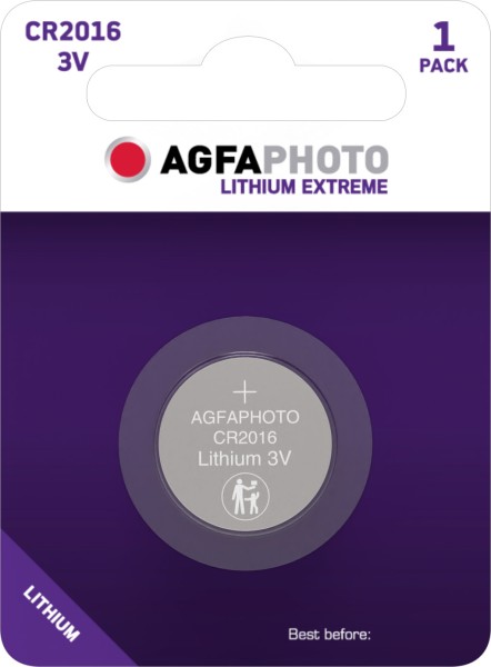 AGFAPHOTO Lithium Extreme Knopfzelle CR2016 3V (1er Blister)