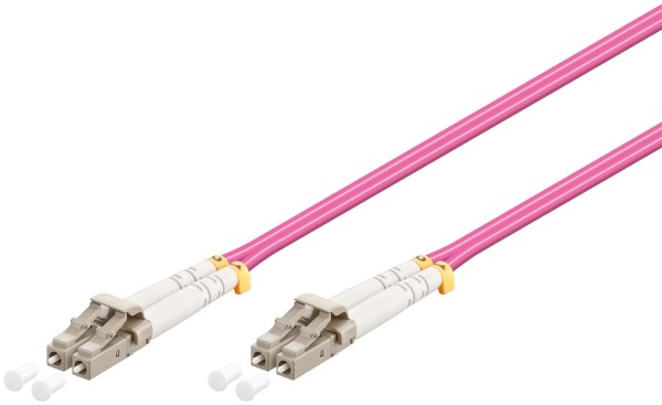 goobay LWL Kabel Multimode OM4 LC Stecker UPC auf LC Stecker UPC violett 10 m