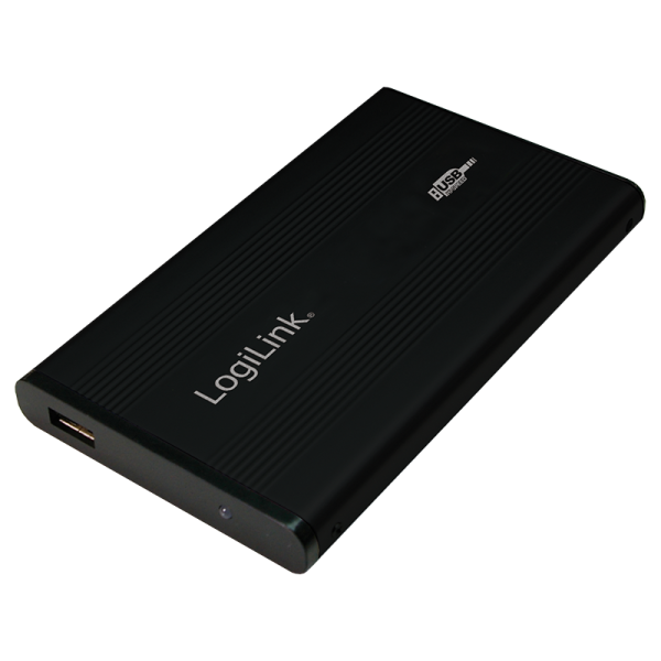 LogiLink Festplattengehäuse 2,5" IDE USB 2.0 Aluminium schwarz (1er Faltschachtel)