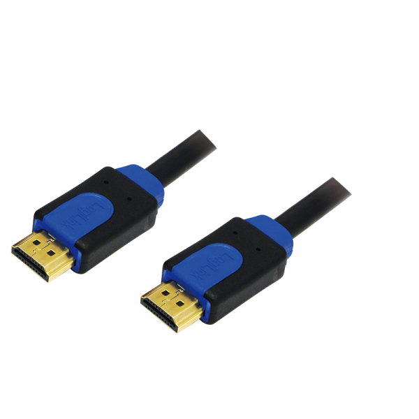 LogiLink High Speed HDMI Kabel 4K 30 Hz mit Ethernet vergoldet schwarz blau 10 m