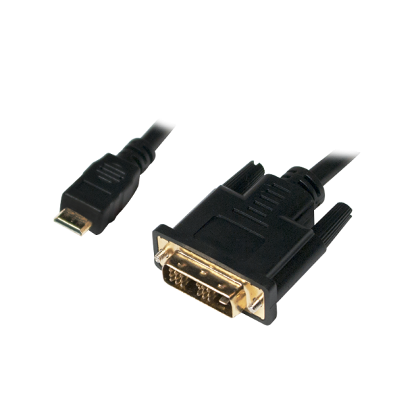 LogiLink Kabel Mini HDMI auf DVI D/M schwarz 2 m