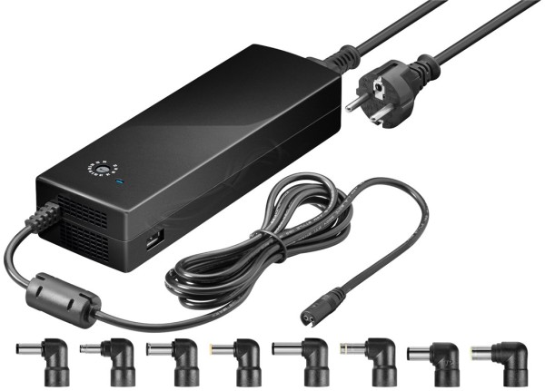 goobay Notebook Netzteil inkl. USB und 8x DC Adaptern 12-24 V max. 8,5 A 150 W (1er Faltschachtel)