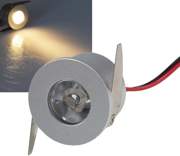 ChiliTec LED-Einbau Spot Slim-22 warmweiß Ø34x22mm, 3W, 170lm, 2900k, silber