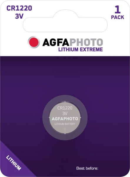 AGFAPHOTO Lithium Extreme Knopfzelle CR1220 3V (1er Blister)
