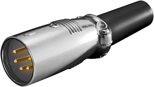 goobay Mikrofonstecker XLR 5 Pin mit vergoldeten Kontakten/geschraubter Zugentlastung