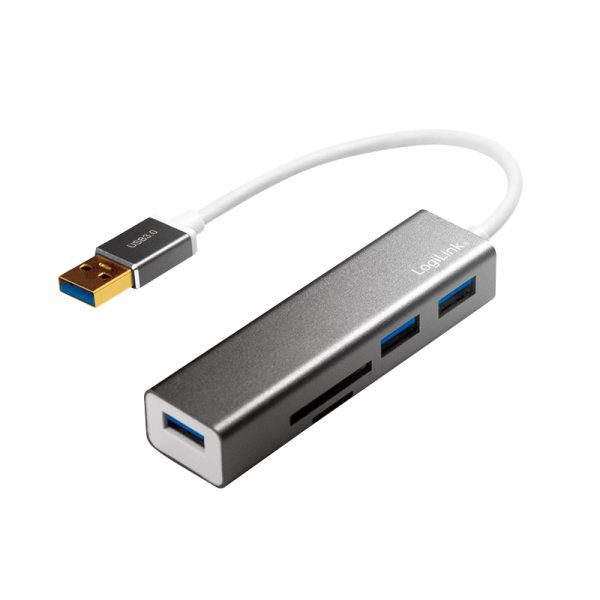 LogiLink USB 3.0 3 Port Hub mit Kartenleser (1er Faltschachtel)