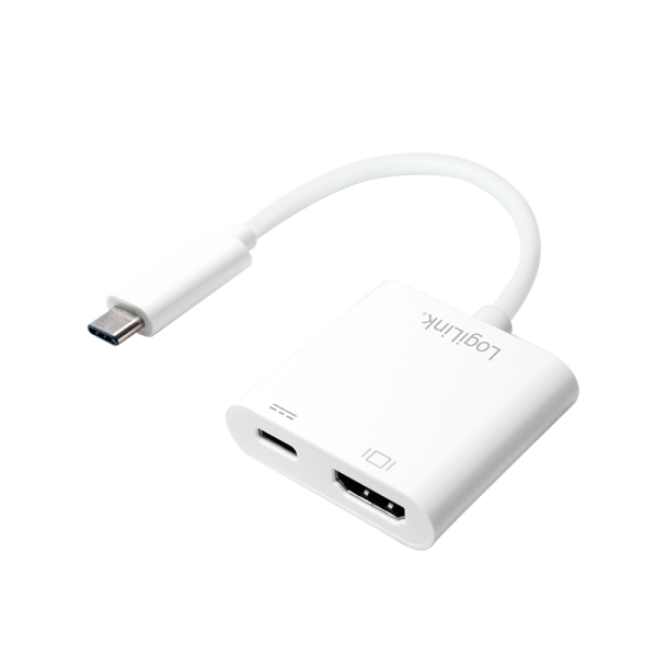 LogiLink USB C 3.2 auf HDMI Adapter mit 4K PD weiß 0,14 m (Bulk)