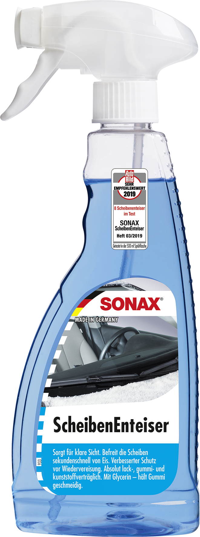 SONAX Scheibenenteiser Scheiben-Entfroster Sprühflasche Enteiserspray 500ml  