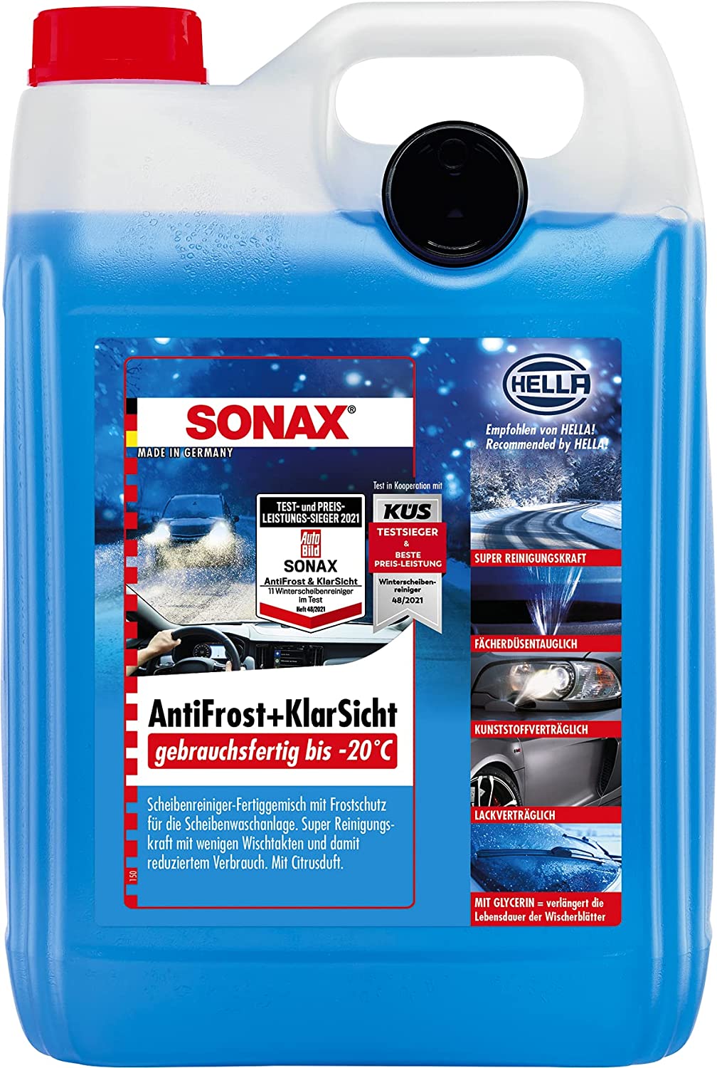 SONAX AntiFrost&KlarSicht Ice-Fresh Scheibenfrostschutz Scheibenreiniger  4x5L