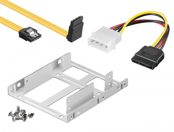 baytronic SSD Einbau-Kit für 2x SSD/HDD inkl. SATA 3 Kabel gewinkelt gedreht 0,5 m