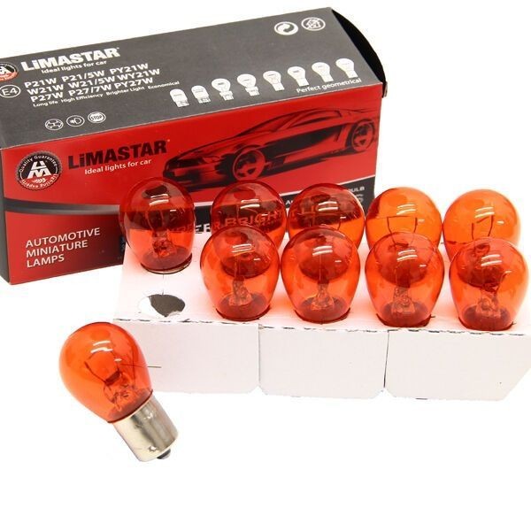 LIMASTAR Glühlampe PY21W BAU15s 12 V orange (10 Stück)