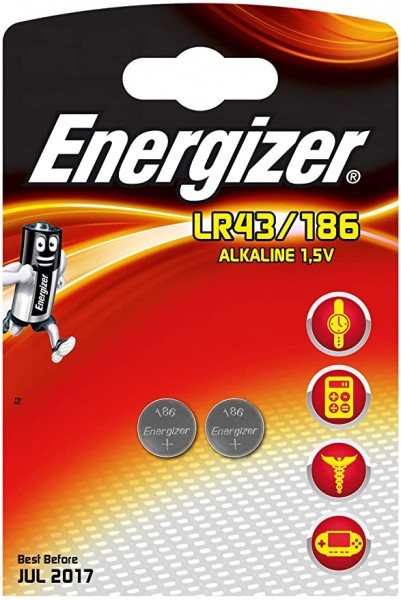 Energizer LR43/186 Knopfzelle 1,5 V (2er Blister)