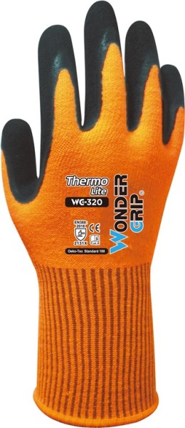 Wonder Grip WG-320 Arbeitshandschuhe Thermo Lite orange XXL/11 (2er Blister)