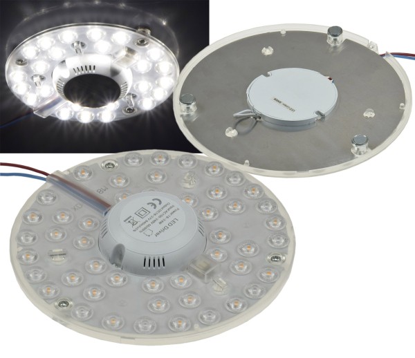 ChiliTec LED Umrüstmodul UM18nw für Leuchten Ø180mm, 18W, 1650lm, 4000K, Magnethalter
