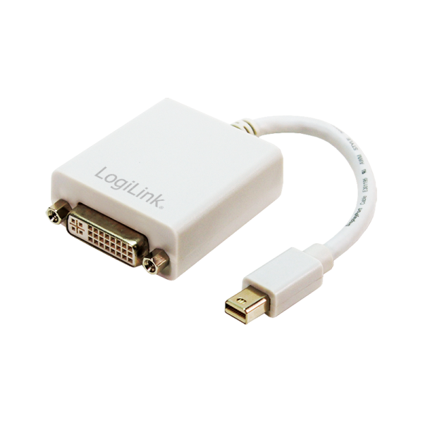 LogiLink Mini DisplayPort Adapter auf DVI 1080p weiß 0,1 m (1er Blister)