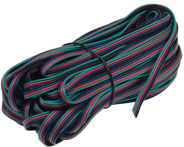 ChiliTec Anschlusskabel für RGB LED-Stripes 20m-Ring, 4-adrig rot-grün-blau-schwarz