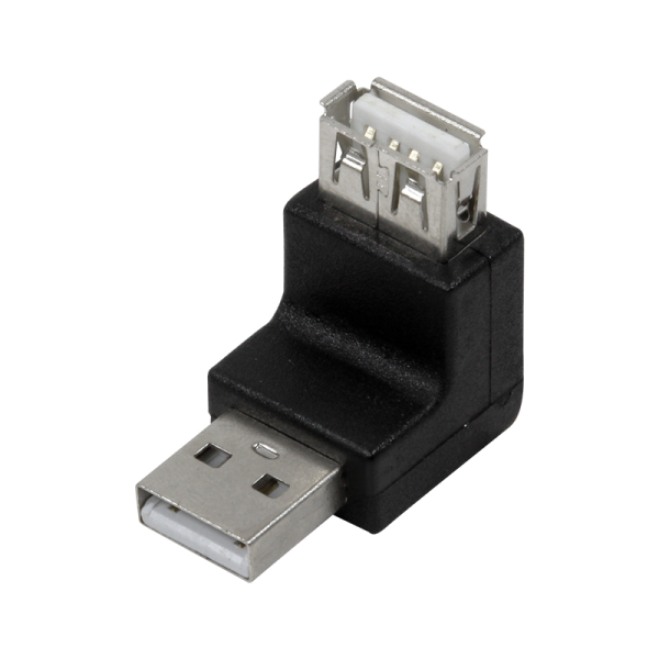 LogiLink USB 2.0 Adapter A Stecker auf USB 2.0 A Buchse 270 Grad schwarz (1er Softpack)