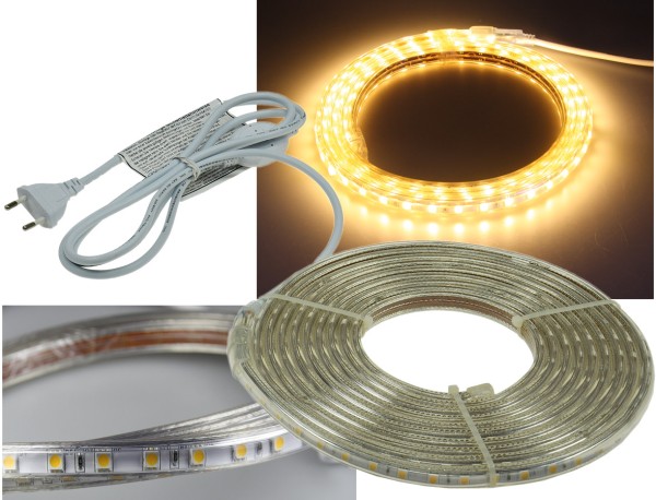 ChiliTec LED-Stripe Ultra-Bright 230V, 5,0m 600 Lumen/Meter, warmweiß