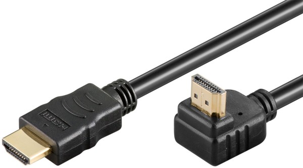 goobay High Speed HDMI 90° Kabel mit Ethernet vergoldet schwarz 1,5 m (Bulk)