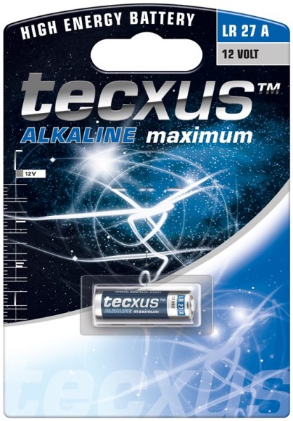 tecxus Alkali 12 Volt 28,8 x 8,0 mm LR 27 A 1er Blister