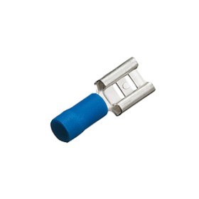 Flachstecker 6,3 x 0,8mm blau für Kabel 1mm² - 2,5mm² teilisoliert