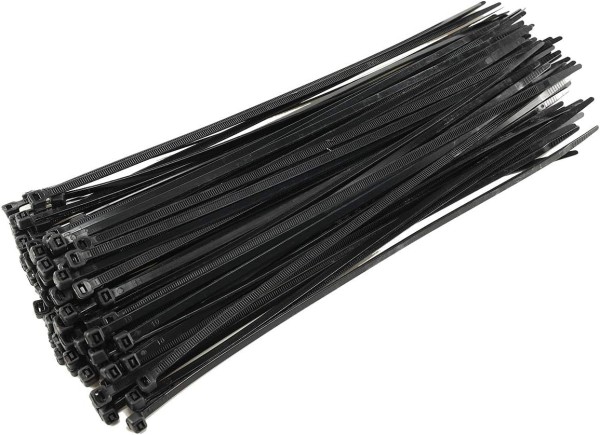 ChiliTec Kabelbinder 370 mm x 4,8 mm hohe Zugkraft schwarz (100 Stück)