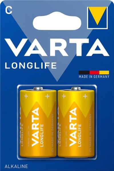 Varta Longlife Alkali Mangan Batterie LR14/C Baby 1,5 V (2er Blister)