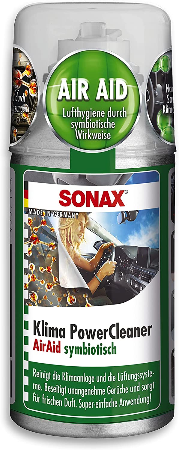 SONAX KlimaPowerCleaner AirAid symbiotisch (100 ml) Klimareiniger sorgt  schnell und einfach für langanhaltende Lufthygiene und befreit dauerhaft  von lästigen Gerüchen